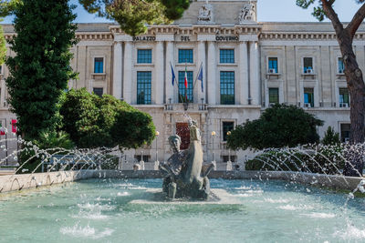 Fountain in front of building