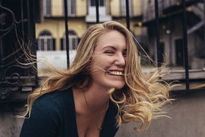 Portrait of smiling young woman