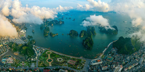 Aerial view of island