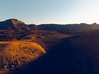 Scenic view of landscape against clear sky