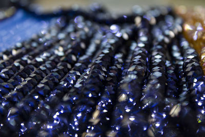 Full frame shot of blue metal