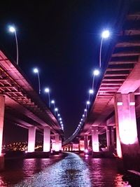 Illuminated street light at night