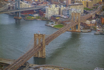 High angle view of bridge over river