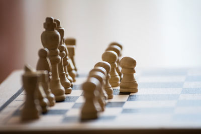 Close-up of chess pieces