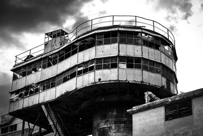 Low angle view of abandoned factory