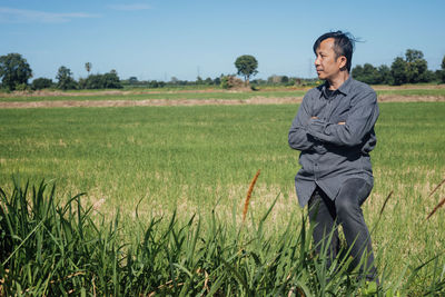 Man standing in field