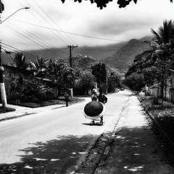 People walking on road