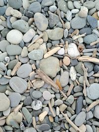 Full frame shot of pebbles on beach