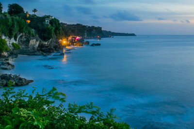 Scenic view of sea against sky, tegal wangi beach, bali