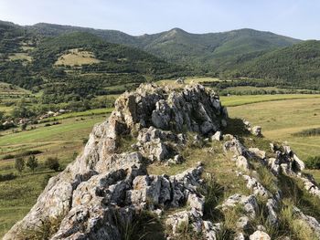 Scenic view of land against sky