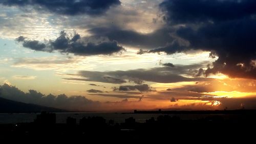 Scenic view of sea against cloudy sky