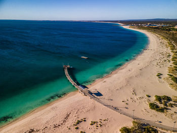 High angle view of beach against sky