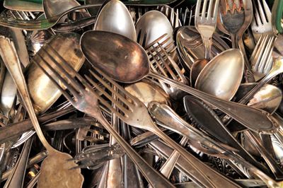 Full frame shot of kitchen utensils