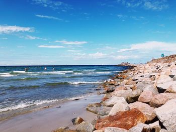 Scenic view of beach against sky