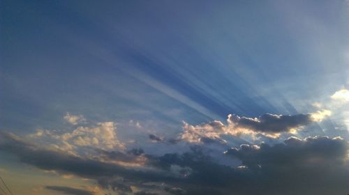 Low angle view of sky at sunset