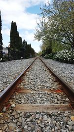 Surface level of railroad track