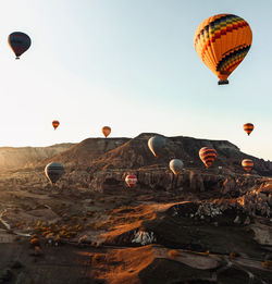 Hot air balloons in sky