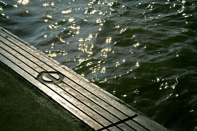 High angle view of pier over sea