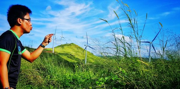 Man standing in field