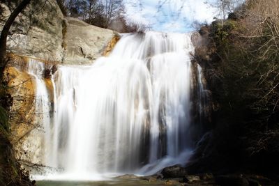 Scenic view of waterfall