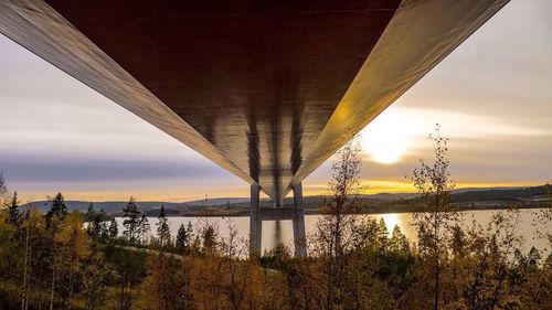Scenic view of sea at sunset