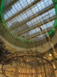 Low angle view of skylight in building