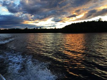 Sunset over lake