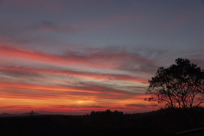 Scenic view of dramatic sky during sunset