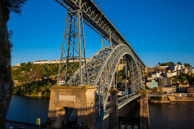 Dom luis i bridge  over the douro river between porto and vila nova de gaia in portugal