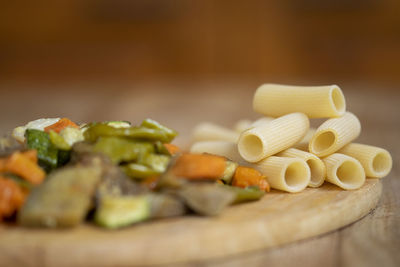 Close-up of food on table