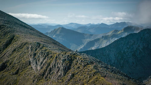 Scenic view of mountains against sky