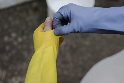 Midsection of person working