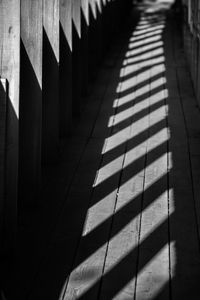 Sunlight falling on tiled floor