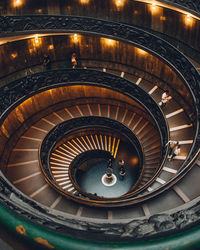 Directly below shot of spiral staircase