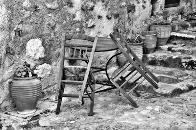 Empty chairs in a row