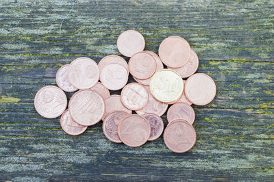 Close-up of coins