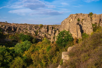 Deep granite canyon with the mertvovod river in aktovo village, nikolaev region, ukraine