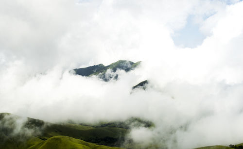 Scenic view of landscape against cloudy sky