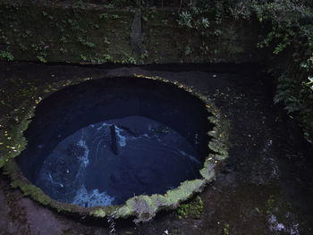 High angle view of water in tunnel