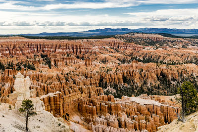 Panoramic view of landscape against cloudy sky