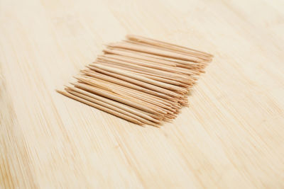 High angle view of bread on table