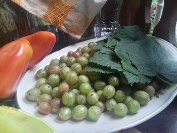 High angle view of vegetables