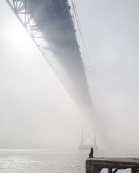 Scenic view of sea against sky during winter