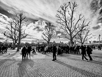 People walking on road