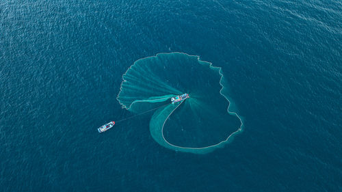 High angle view of sea