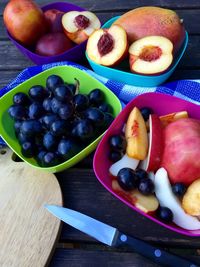 Close-up of fruit in bowl on table