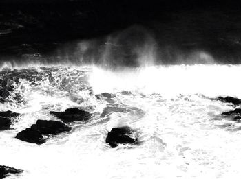 Water splashing on rocks