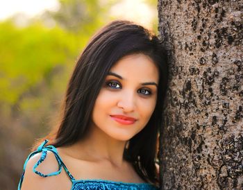 Close-up portrait of a beautiful young woman