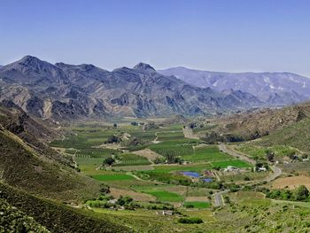 Scenic view of landscape against clear sky