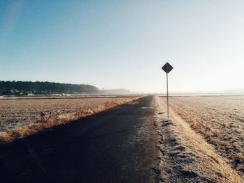 Road amidst landscape against clear sky